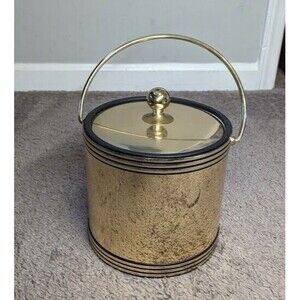 Vintage KRAFTWARE ICE BUCKET GOLD MCM ~ Retro ~ Gold ~ Rare